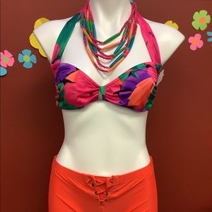 💐 Vintage Sun Bound Halter Swim Top